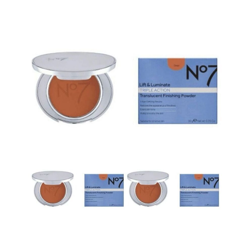 NWT in Box Pack of 3 No 7 Lift & Luminate Triple Action Translucent Powder Deep
